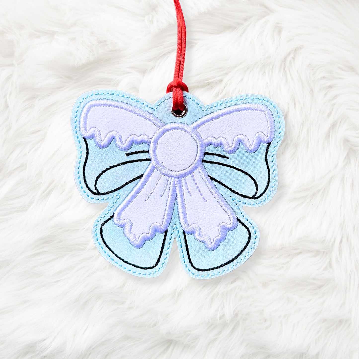 ITH 4x4 Snow Appliqué Bow Ornament