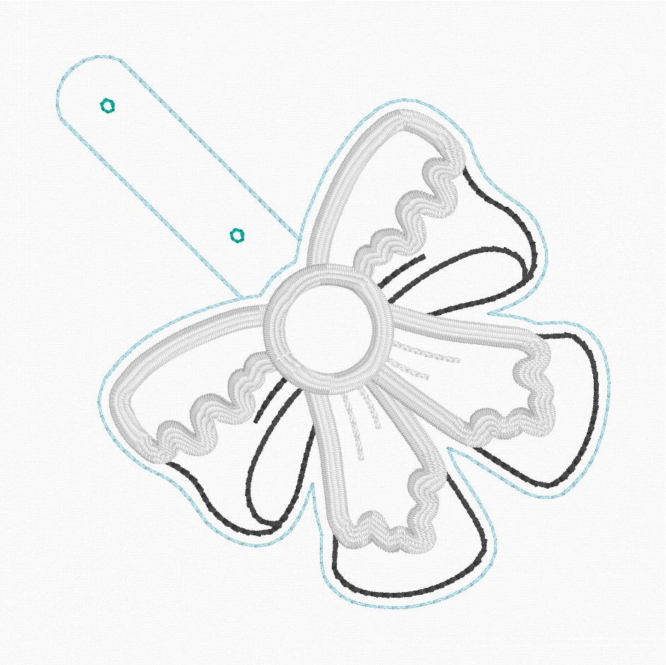 ITH 4x4 Snow Bow Appliqué Snaptab/Eyelet
