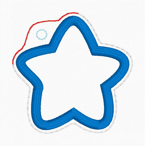 ITH 4x4 Star Appliqué Air Tag Holder