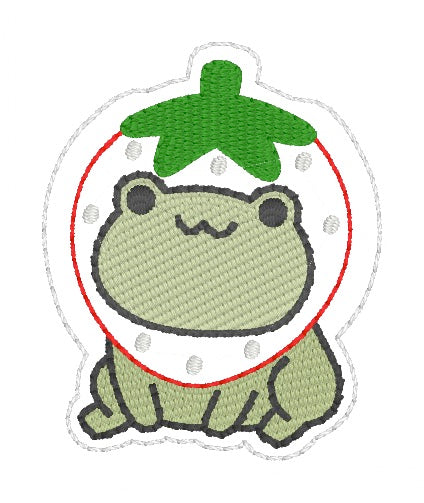 ITH 4x4 Strawberry Frog Appliqué Feltie