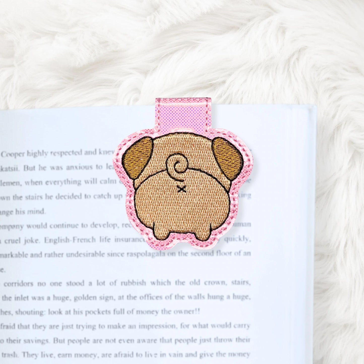 ITH 4x4 Pug Foldover Magnetic Bookmark