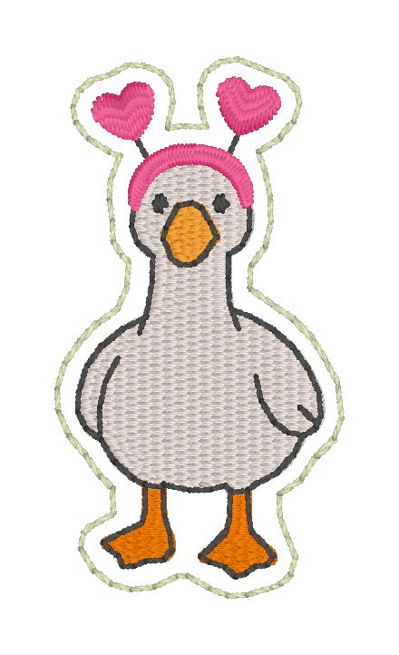 ITH 4x4 V Day Goose Feltie