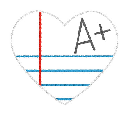 4x4 A+ Heart Feltie