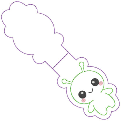 ITH 4x4 Alien Appliqué Foldover Magnetic Bookmark