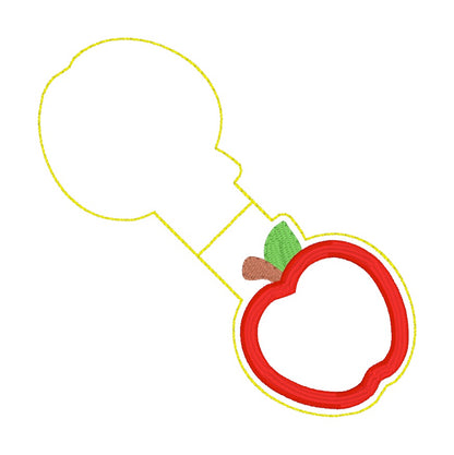 ITH 4x4 Apple Appliqué Foldover Magnetic Bookmark