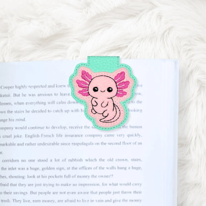 ITH 4x4 Axolotl Appliqué Foldover Magnetic Bookmark