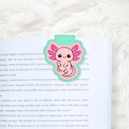 ITH 4x4 Axolotl Appliqué Foldover Magnetic Bookmark