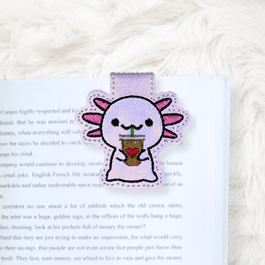 ITH 4x4 Axolotl Foldover Magnetic Bookmark