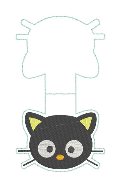 ITH 4x4 Black Cat Foldover Magnetic Bookmark
