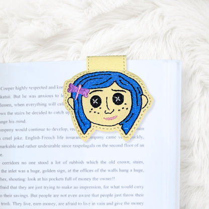 ITH 4x4 Blue Haired Girl Foldover Magnetic Bookmark