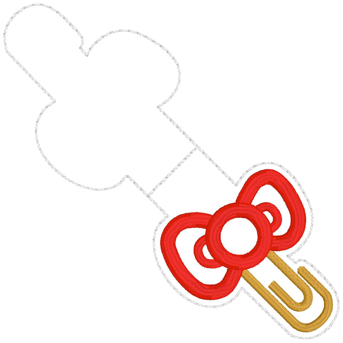 ITH 4x4 HK Bow Paperclip Appliqué Foldover Magnetic Bookmark