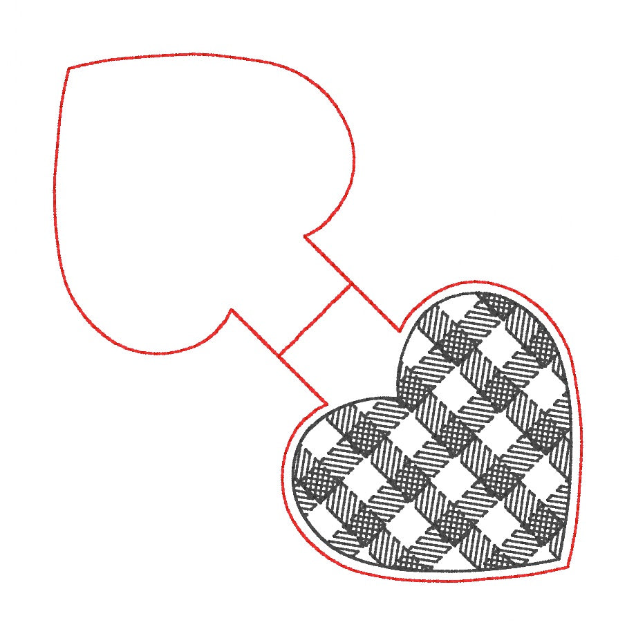 ITH 4x4 Buffalo Plaid Heart Foldover Magnetic Bookmark