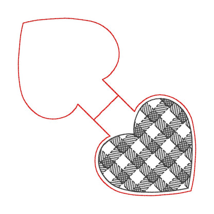 ITH 4x4 Buffalo Plaid Heart Foldover Magnetic Bookmark