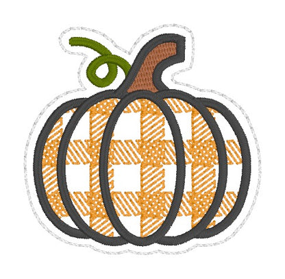 ITH 4x4 Buffalo Plaid Pumpkin Feltie