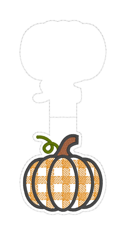 ITH 5x7 Buffalo Plaid Pumpkin Foldover Magnetic Bookmark