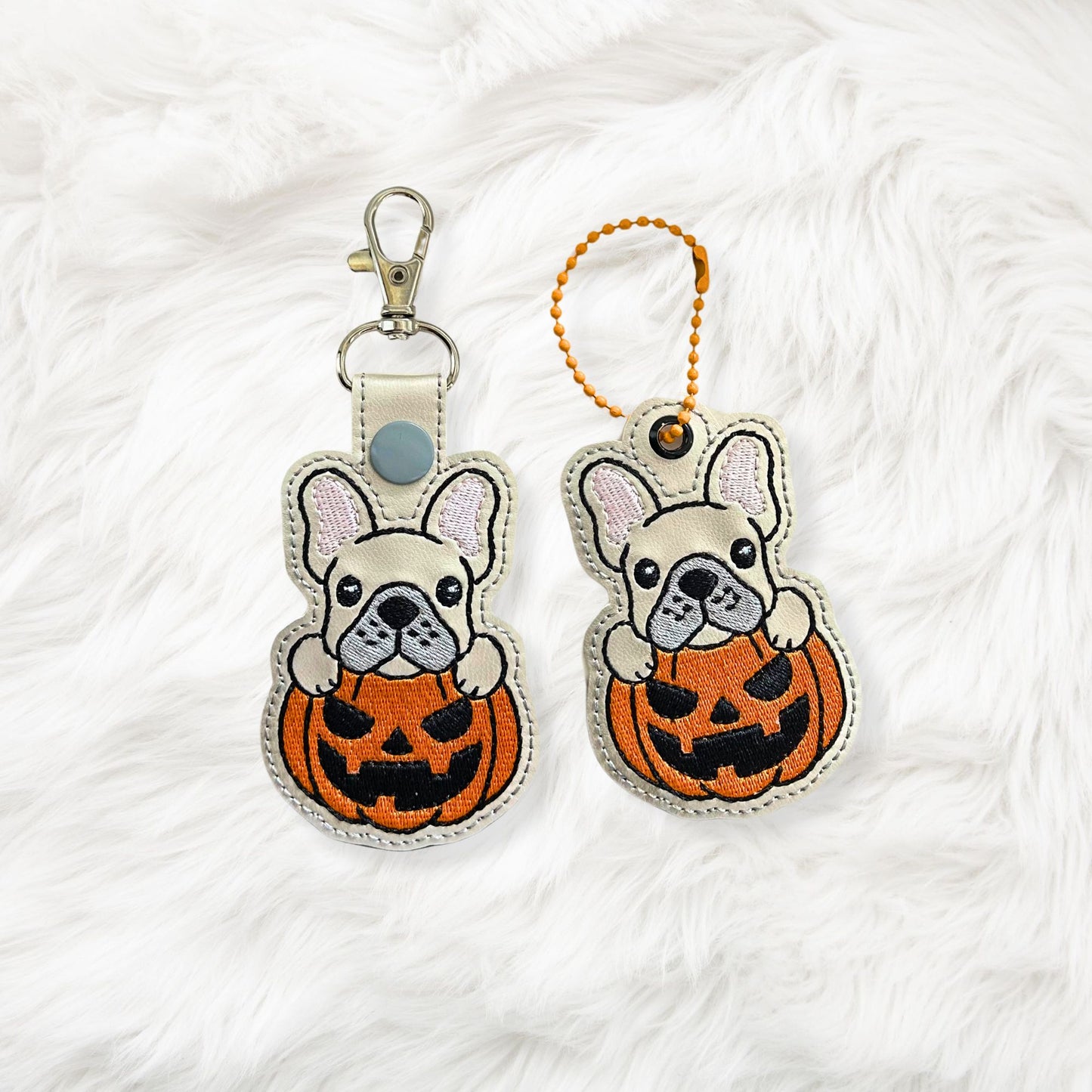 4x4 Bulldog Pumpkin Snaptab/Eyelet