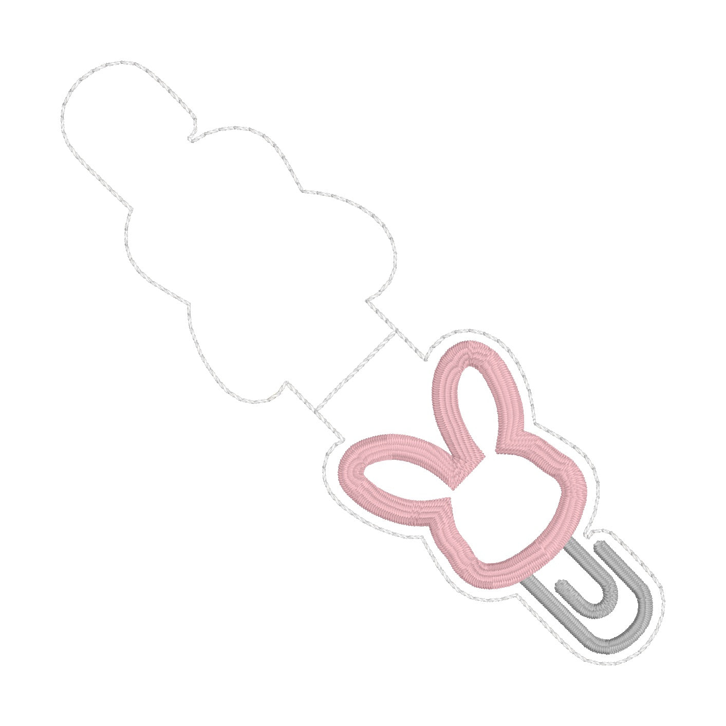ITH 4x4 Bunny Appliqué Paperclip Foldover Magnetic Bookmark