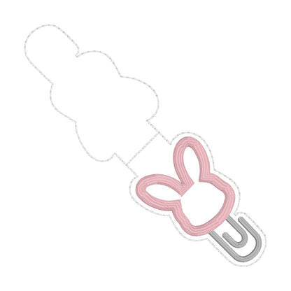 ITH 4x4 Bunny Appliqué Paperclip Foldover Magnetic Bookmark