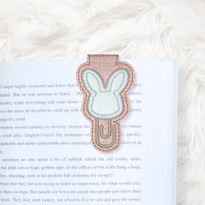 ITH 4x4 Bunny Appliqué Paperclip Foldover Magnetic Bookmark