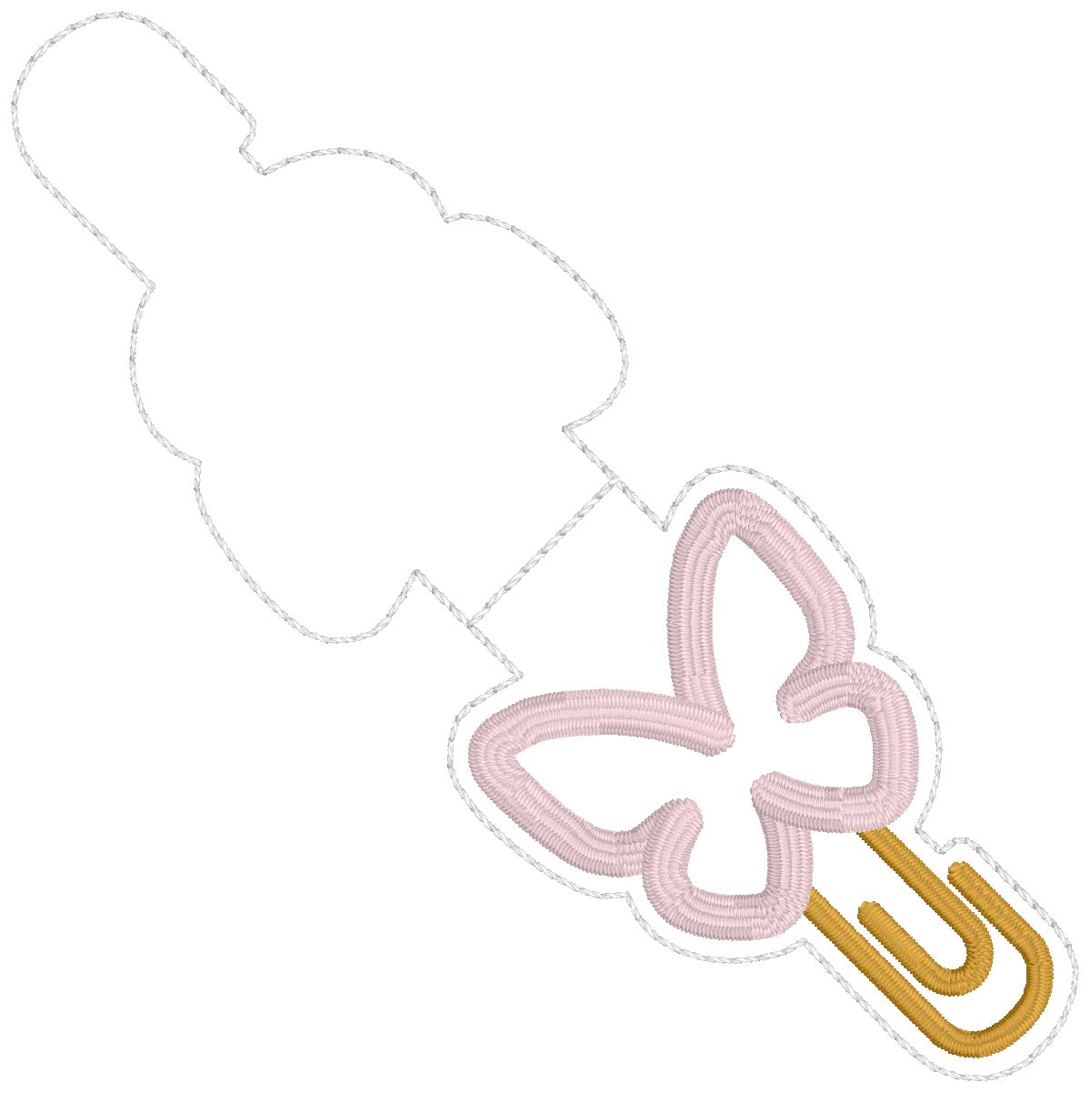 ITH 4x4 Butterfly Appliqué Paperclip Foldover Magnetic Bookmark