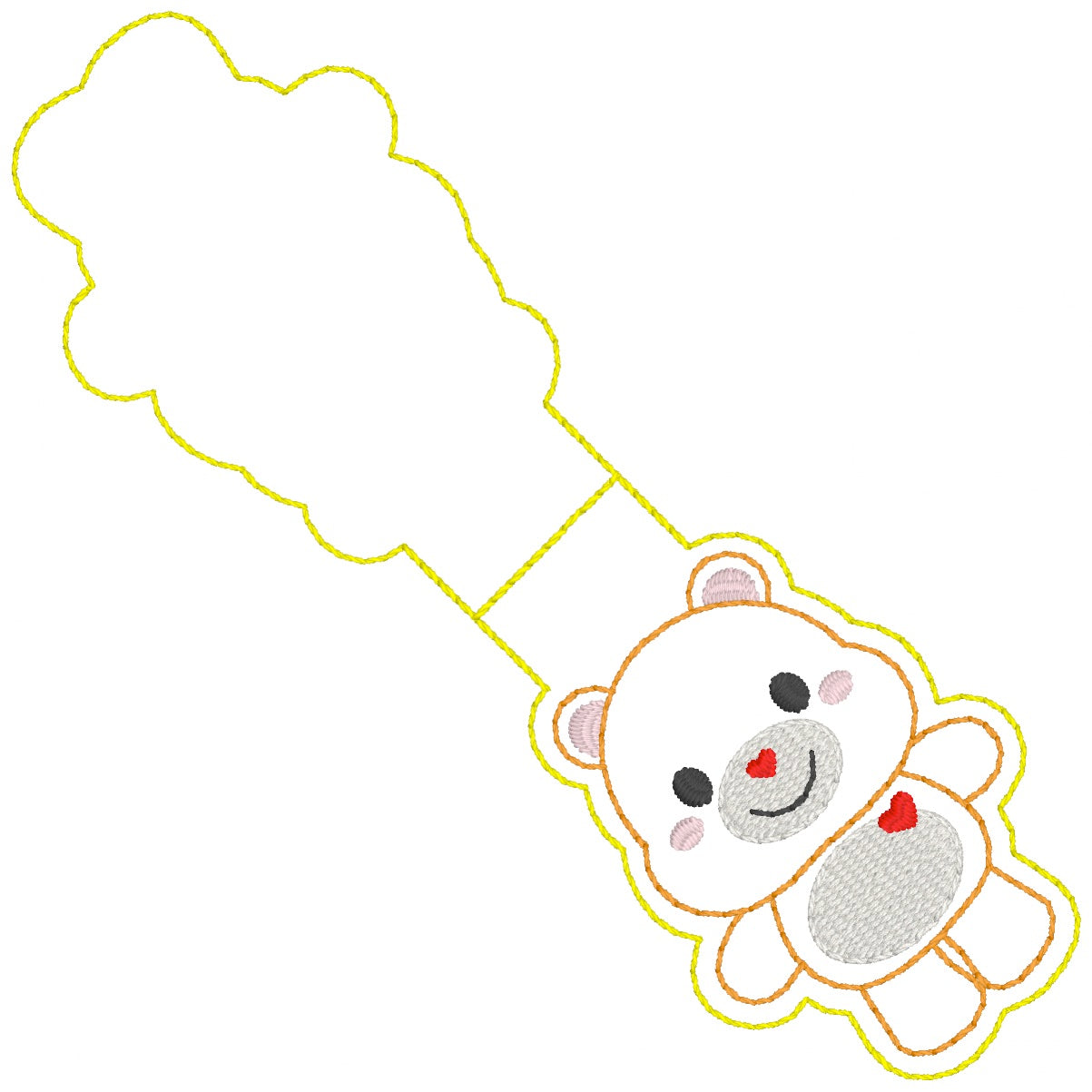 ITH 4x4 C Bear Foldover Magnetic Bookmark