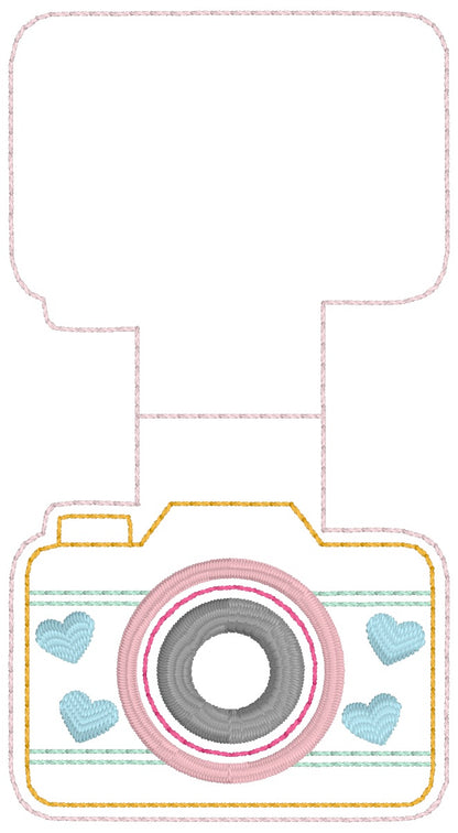 ITH 4x4 Camera Appliqué Foldover Magnetic Bookmark
