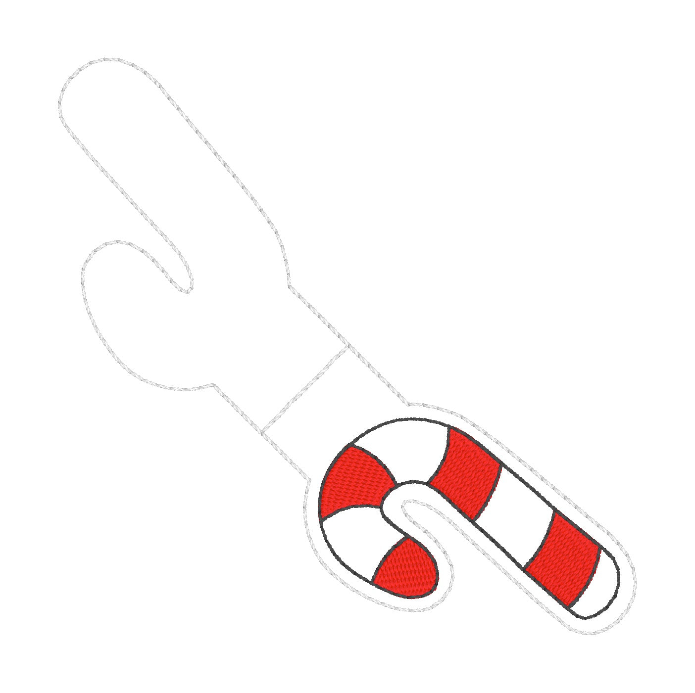 ITH 4x4 Candy Cane Foldover Magnetic Bookmark