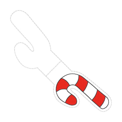 ITH 4x4 Candy Cane Foldover Magnetic Bookmark