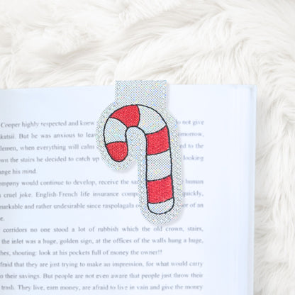 ITH 4x4 Candy Cane Foldover Magnetic Bookmark