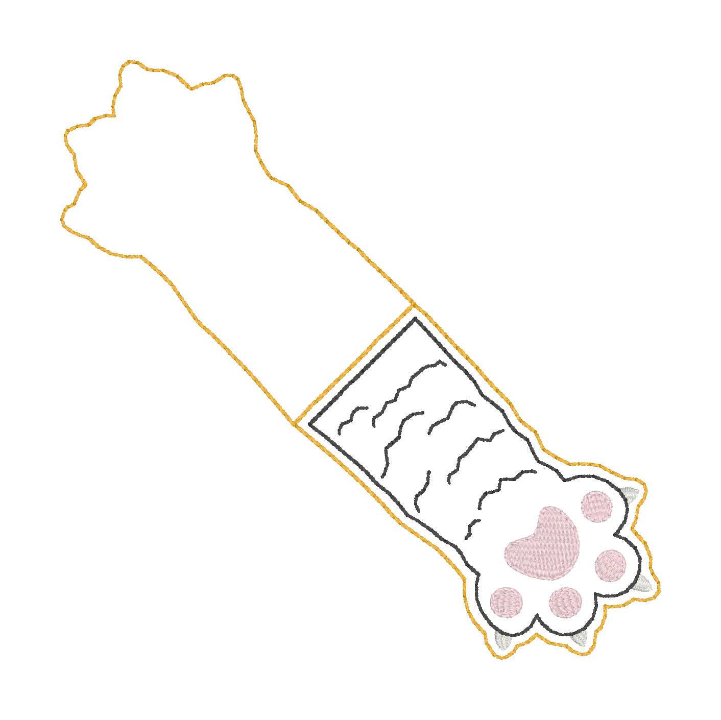 ITH 4x4 Cat Paw Foldover Magnetic Bookmark