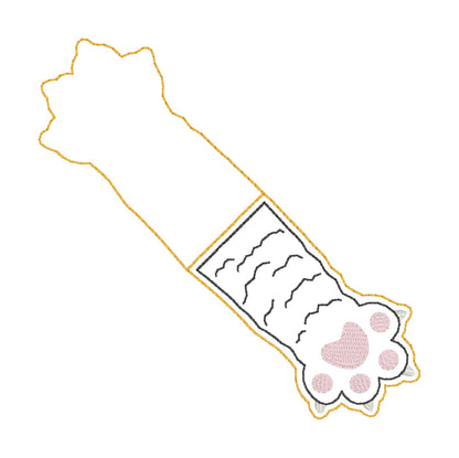 ITH 4x4 Cat Paw Foldover Magnetic Bookmark