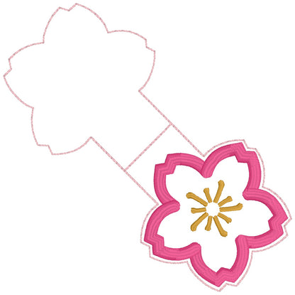 ITH 4x4 Cherry Blossom Appliqué Foldover Magnetic Bookmark