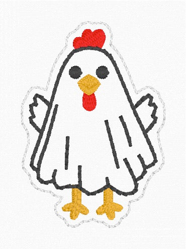 4x4 Chicken Ghost Feltie