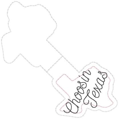ITH 4x4 Choosin Texas Appliqué Foldover Magnetic Bookmark