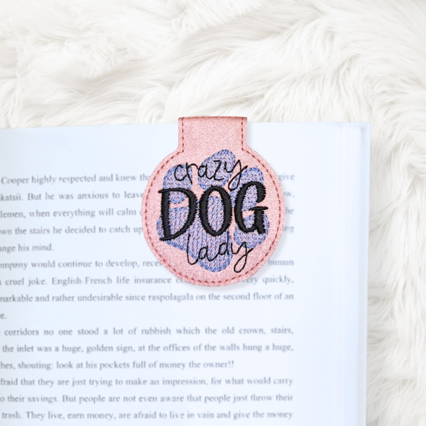 ITH 4x4 Crazy Dog Lady Foldover Magnetic Bookmark