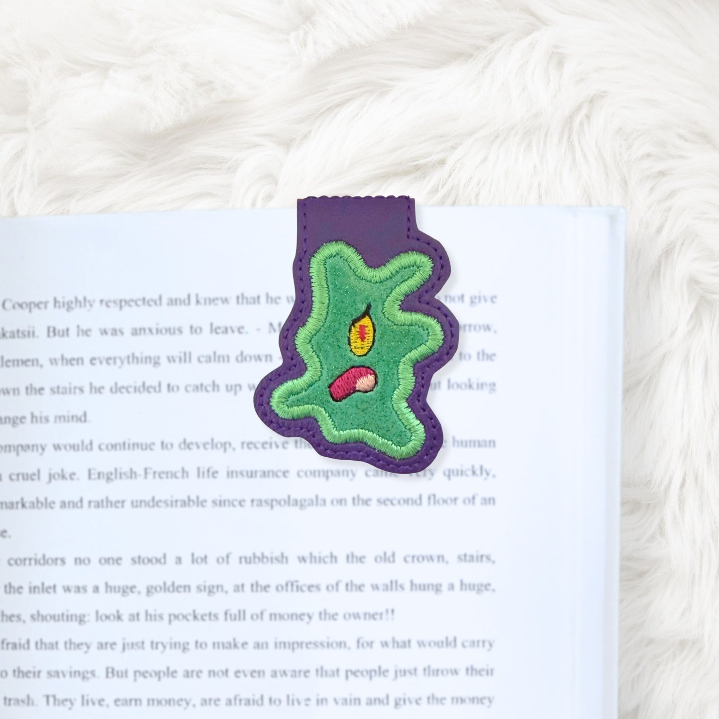 ITH 4x4 Crushed Plankton Appliqué Foldover Magnetic Bookmark