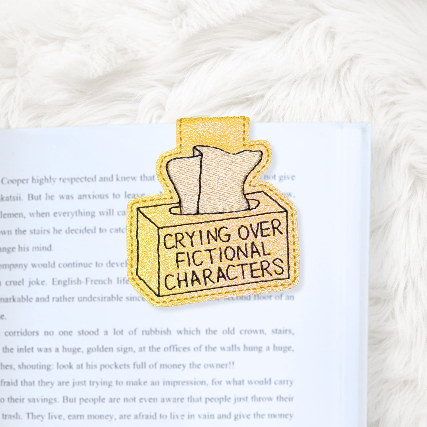 ITH 5x7 Crying Over Fictional Characters Foldover Magnetic Bookmark