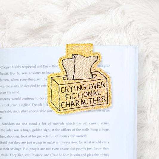 ITH 5x7 Crying Over Fictional Characters Foldover Magnetic Bookmark