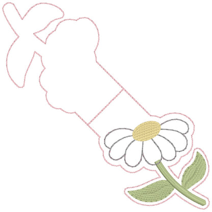 ITH 4x4 Daisy Appliqué Foldover Magnetic Bookmark