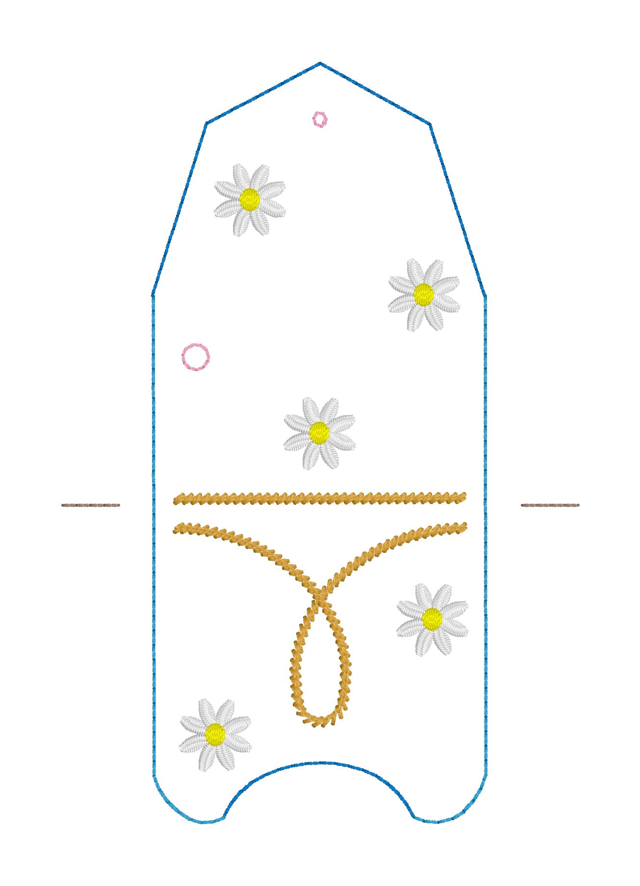 ITH 5x7 1oz Denim Daisy Sanitizer Holder