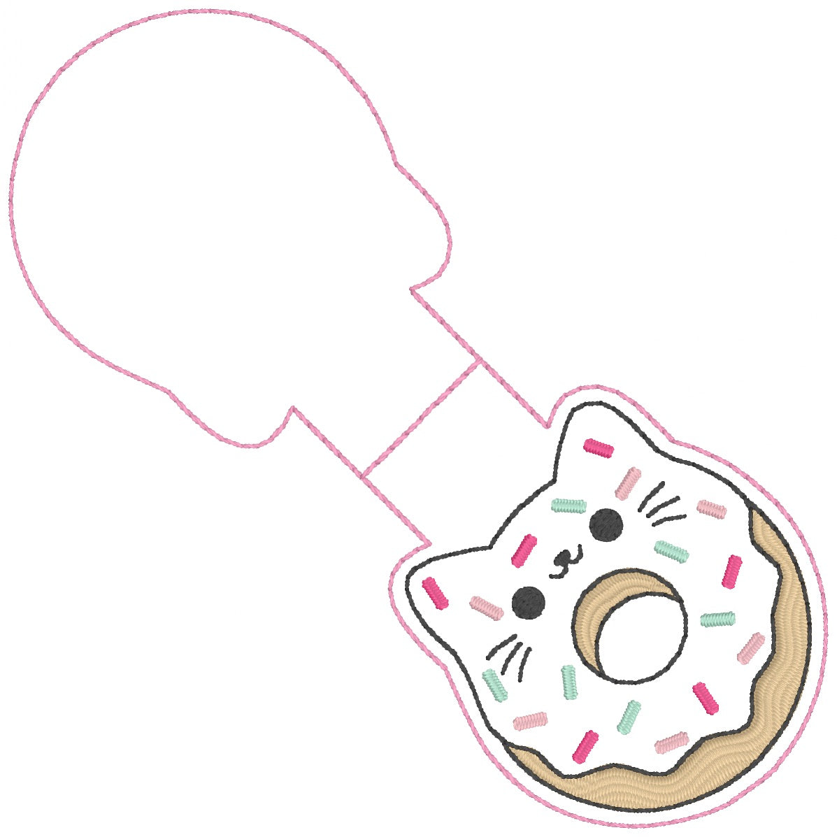 ITH 4x4 Donut Kawaii Cat Foldover Magnetic Bookmark