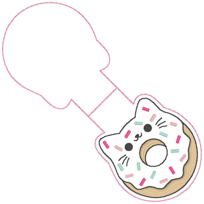 ITH 4x4 Donut Kawaii Cat Foldover Magnetic Bookmark