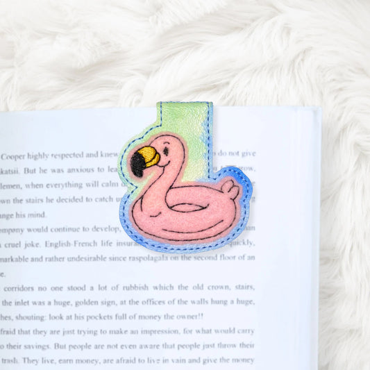 ITH 4x4 Flamingo Float Appliqué  Foldover Magnetic Bookmark
