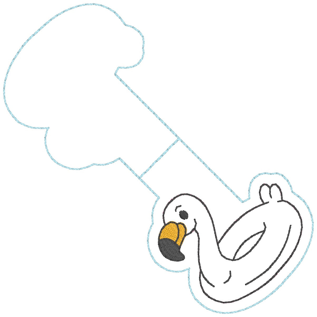 ITH 4x4 Flamingo Float Appliqué  Foldover Magnetic Bookmark