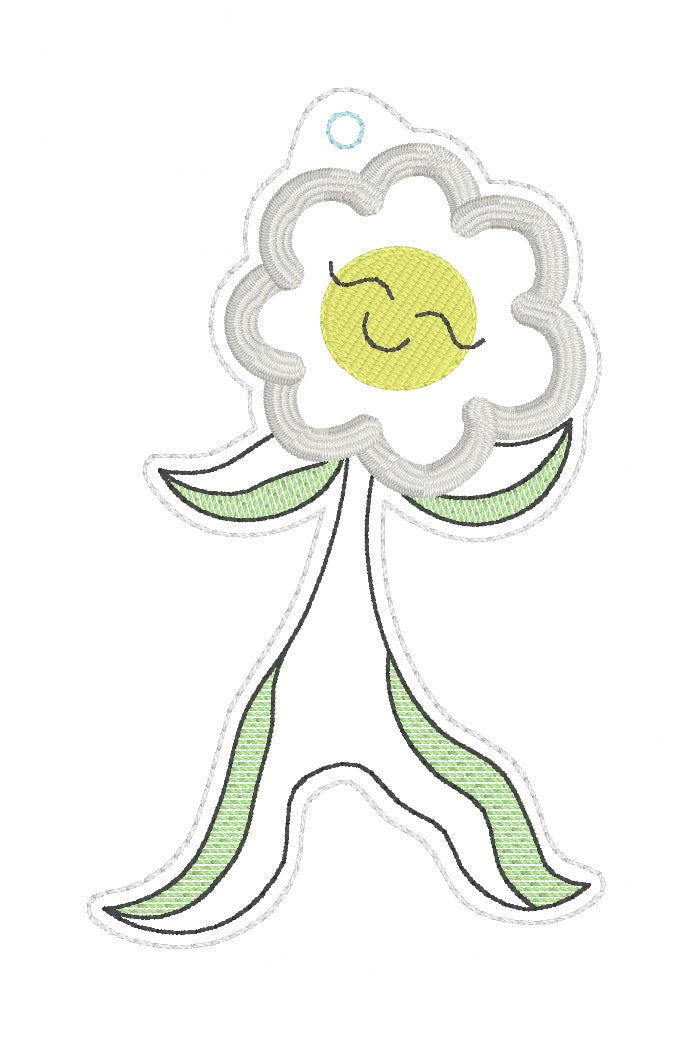 ITH 5x7 Flower Applique Bookmark