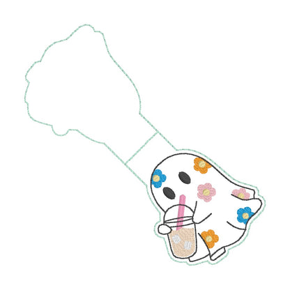 ITH 4x4 Floral Ghost Foldover Magnetic Bookmark