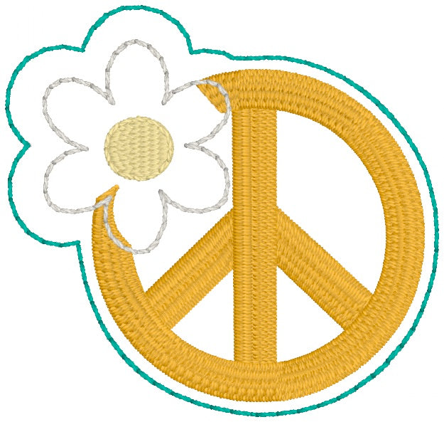 ITH 4x4 Floral Peace Appliqué Feltie