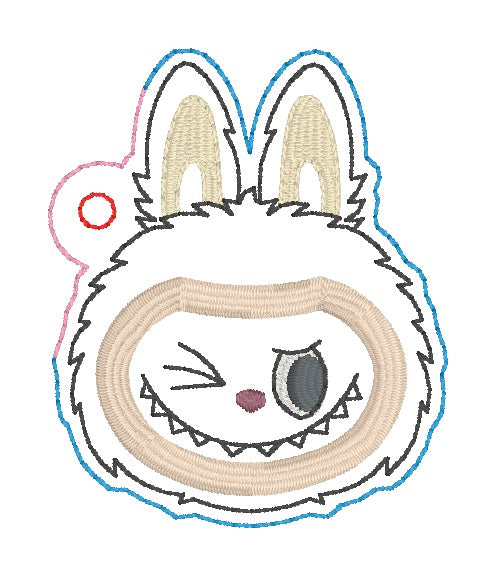 ITH 4x4 Bubu Fluffy Monster Appliqué Air Tag Holder