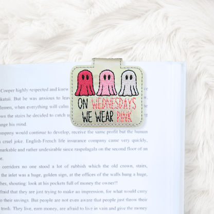 ITH 4x4 Pink Ghosts Foldover Magnetic Bookmark