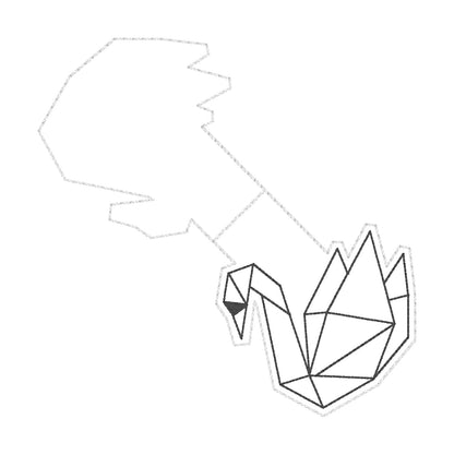 ITH 4x4 Geo Swan Foldover Magnetic Bookmark